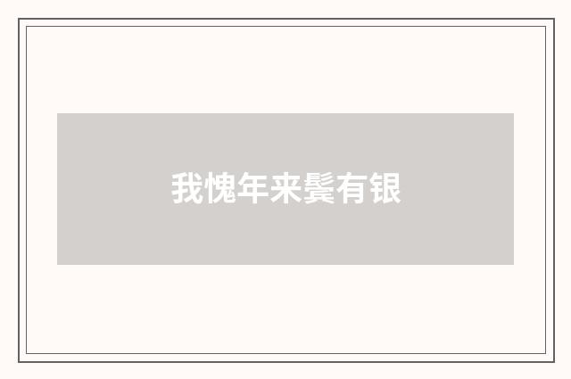 我愧年来鬓有银