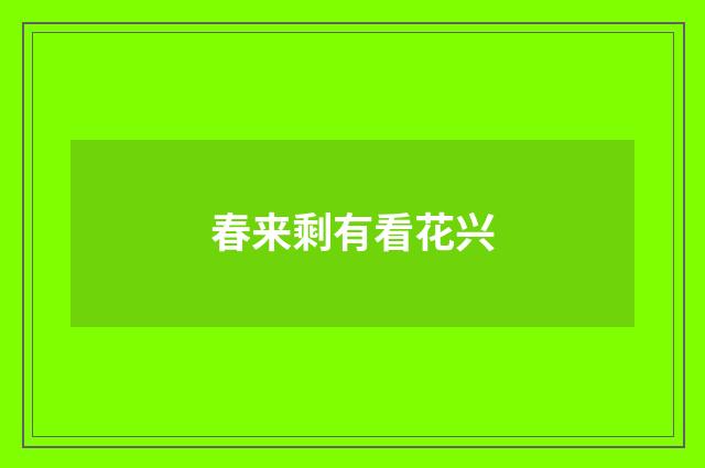 春来剩有看花兴