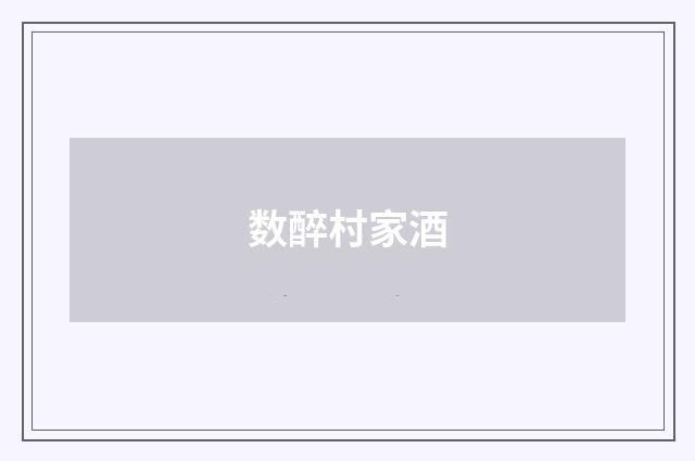 数醉村家酒