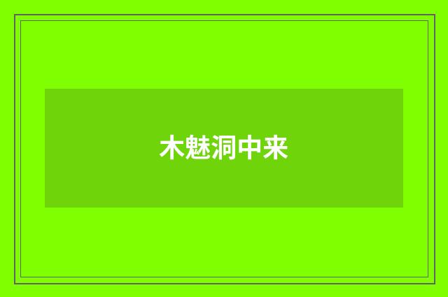 木魅洞中来