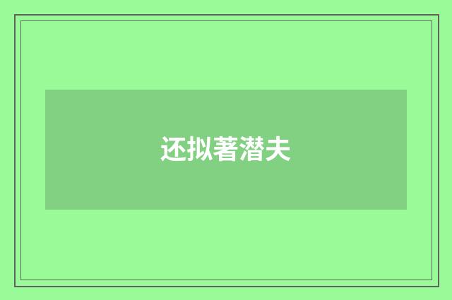 还拟著潜夫