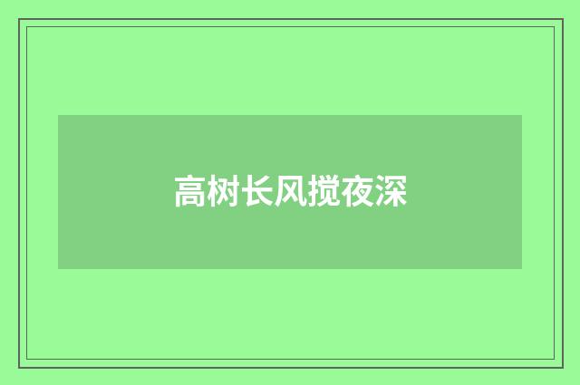 高树长风搅夜深