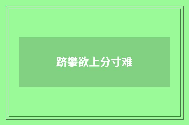 跻攀欲上分寸难