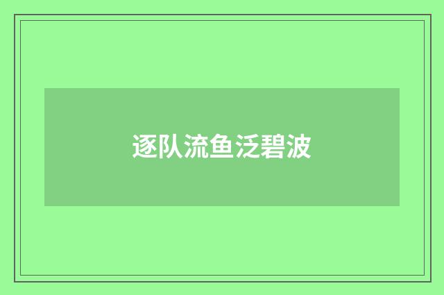 逐队流鱼泛碧波