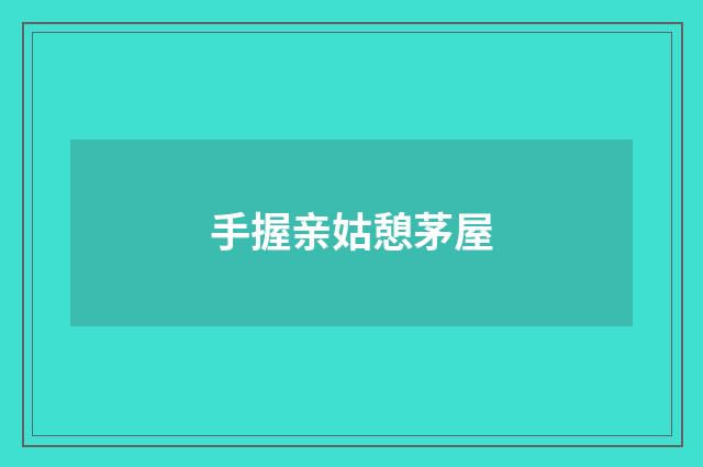 手握亲姑憩茅屋