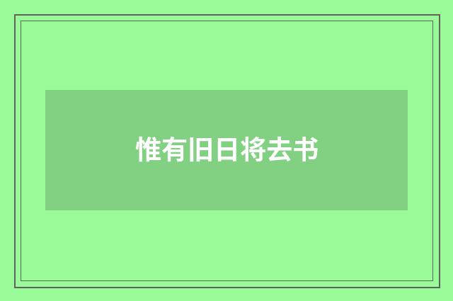 惟有旧日将去书