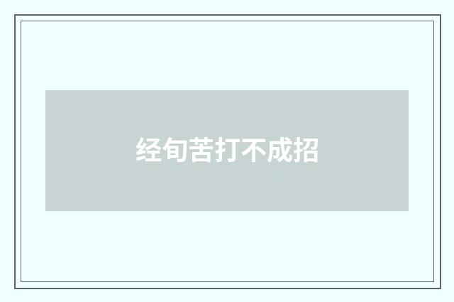 经旬苦打不成招