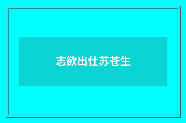 志欲出仕苏苍生