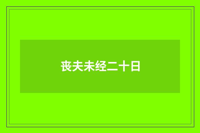 丧夫未经二十日