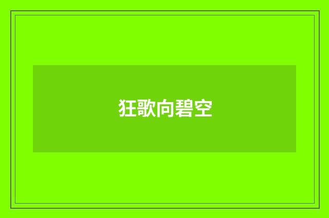 狂歌向碧空