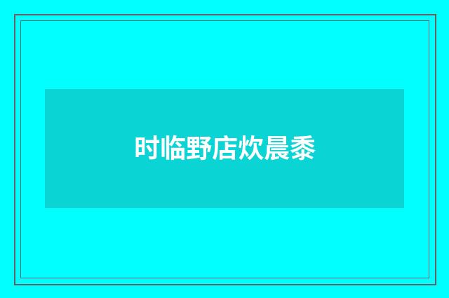时临野店炊晨黍