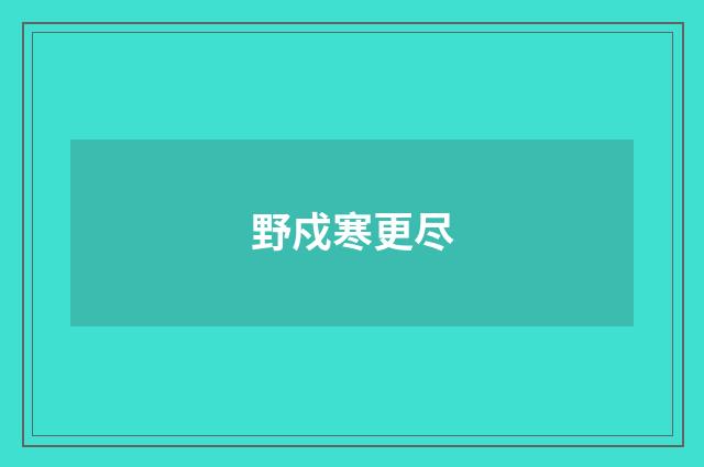 野戍寒更尽
