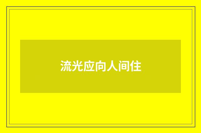 流光应向人间住