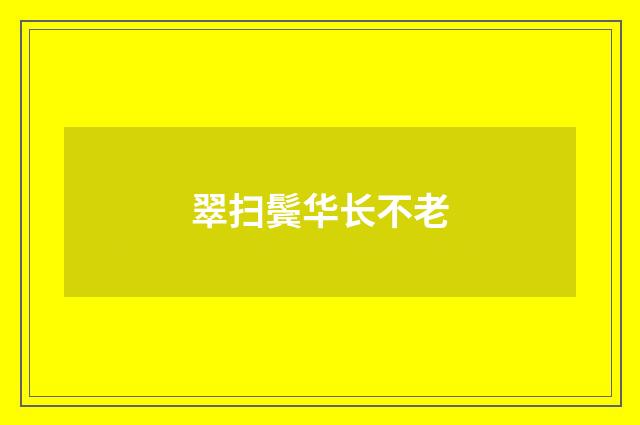 翠扫鬓华长不老