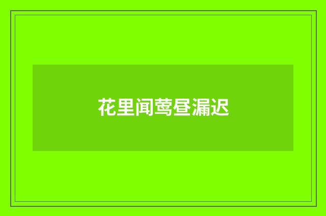 花里闻莺昼漏迟