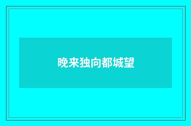 晚来独向都城望