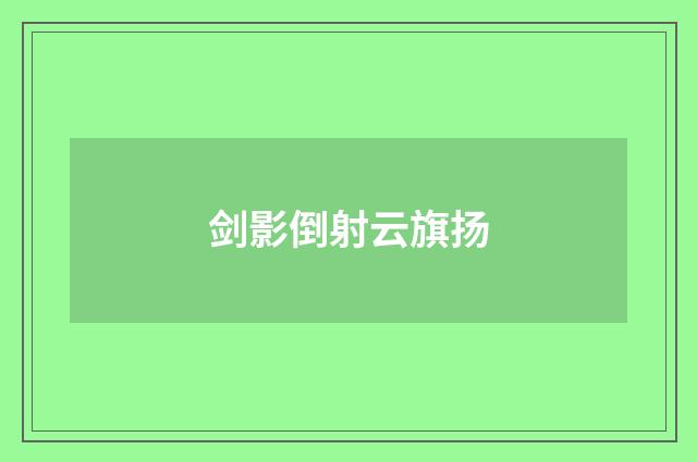 剑影倒射云旗扬