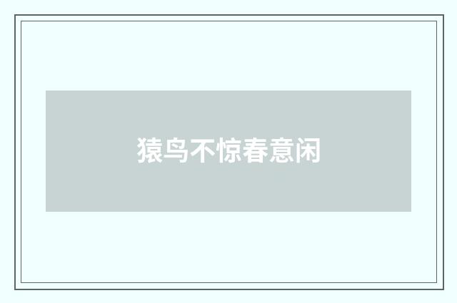 猿鸟不惊春意闲