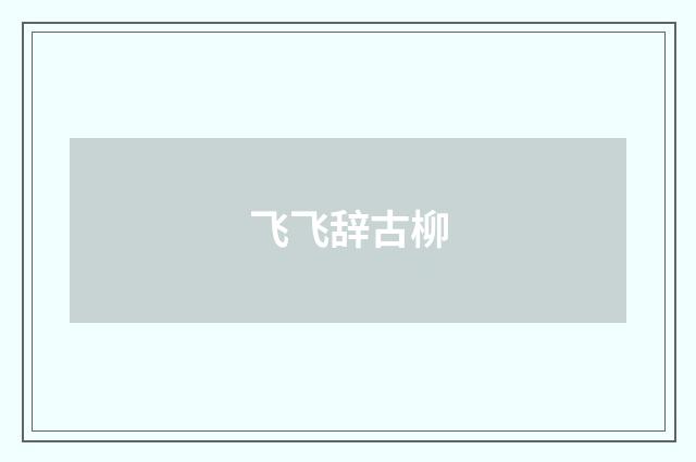 飞飞辞古柳
