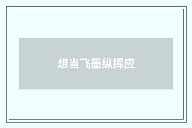 想当飞墨纵挥应