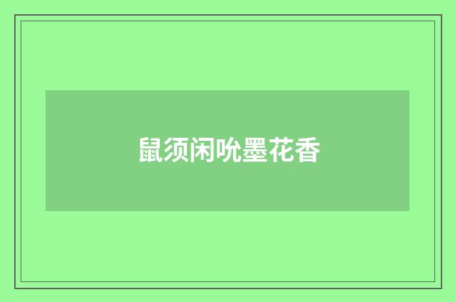 鼠须闲吮墨花香