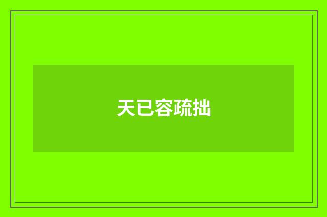 天已容疏拙
