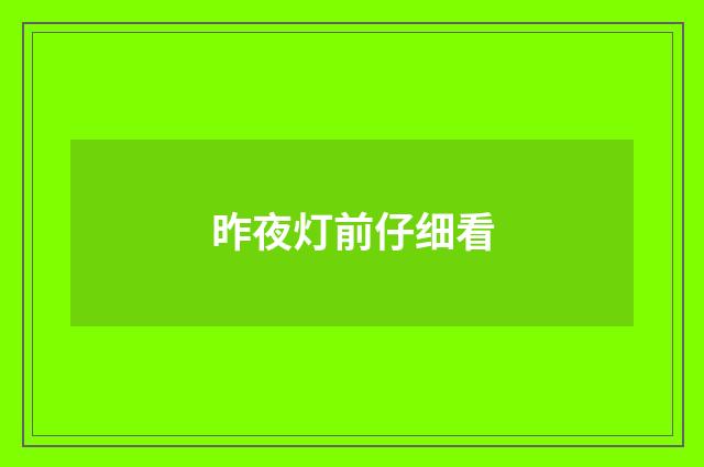 昨夜灯前仔细看