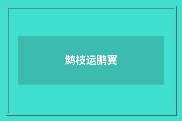 鹪枝运鹏翼
