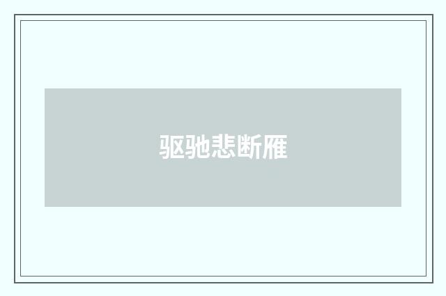 驱驰悲断雁