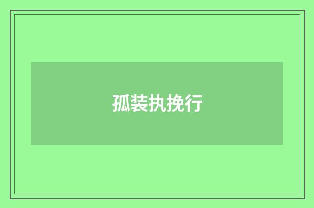 孤装执挽行