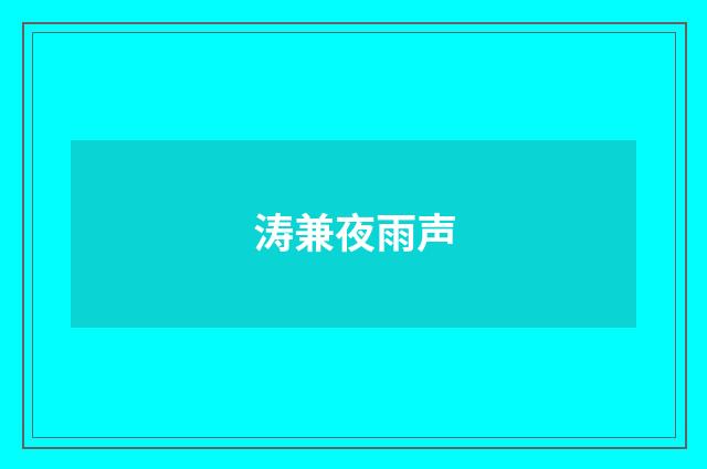 涛兼夜雨声