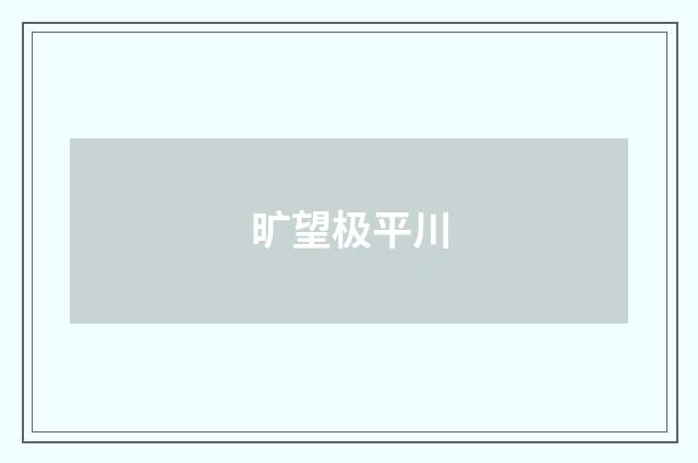旷望极平川