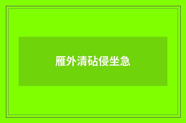 雁外清砧侵坐急