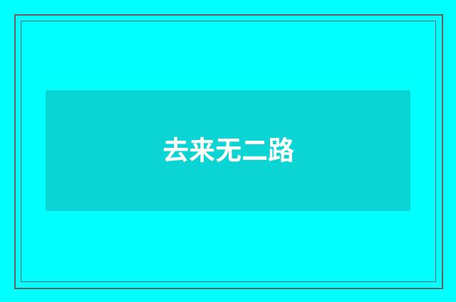去来无二路