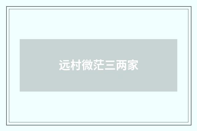 远村微茫三两家