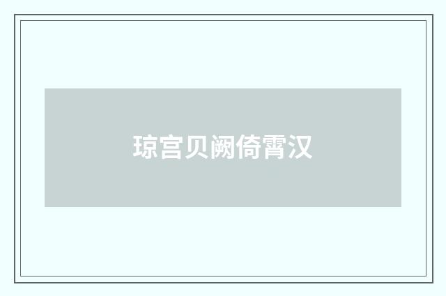 琼宫贝阙倚霄汉