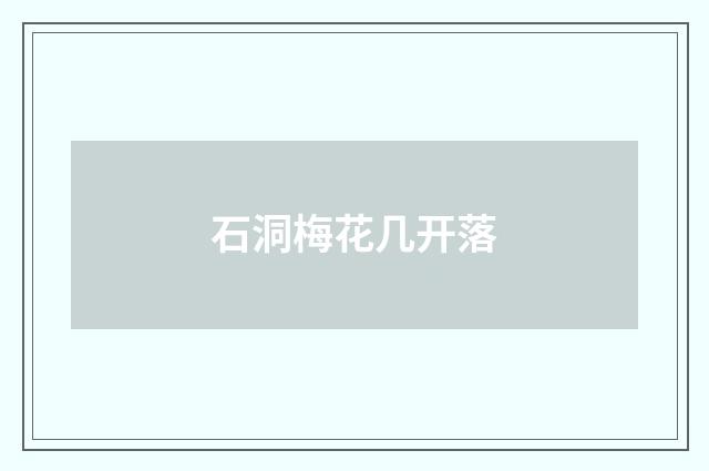 石洞梅花几开落