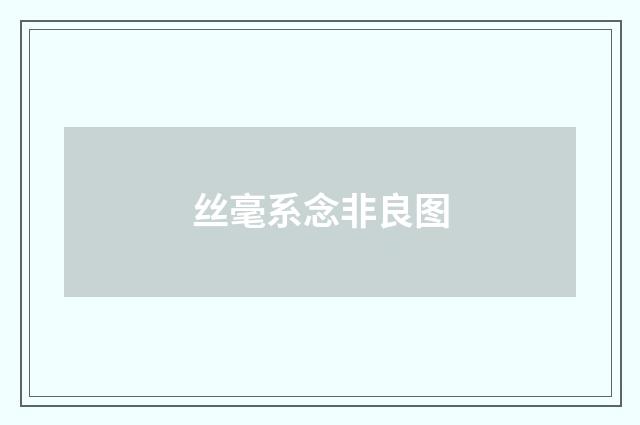 丝毫系念非良图