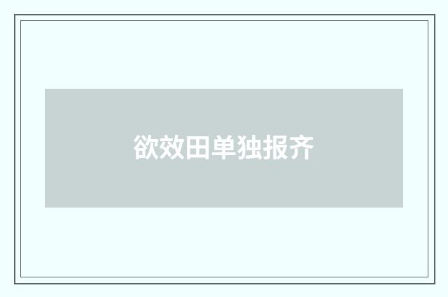 欲效田单独报齐