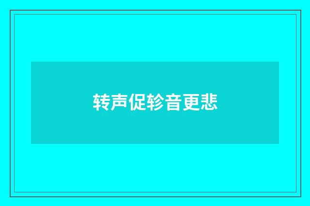 转声促轸音更悲