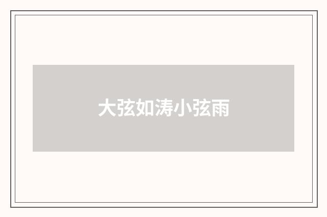 大弦如涛小弦雨