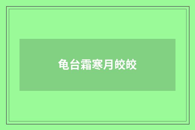 龟台霜寒月皎皎
