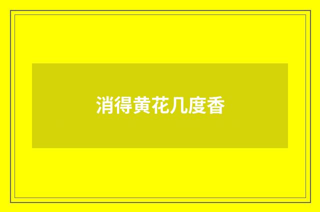 消得黄花几度香