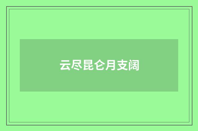 云尽昆仑月支阔