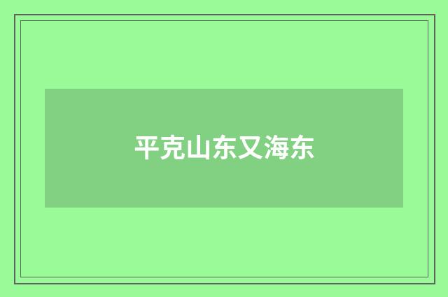 平克山东又海东