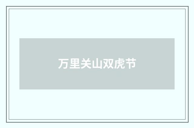 万里关山双虎节