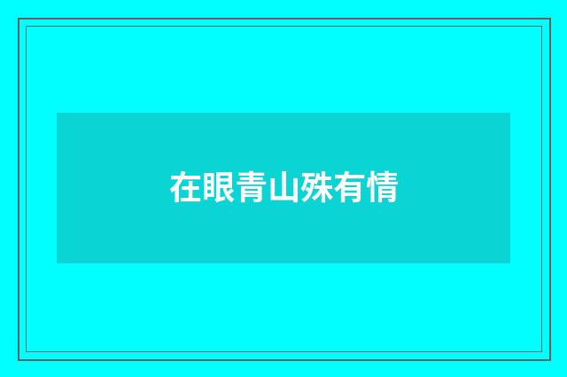 在眼青山殊有情