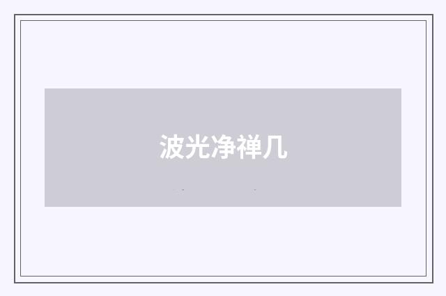 波光净禅几