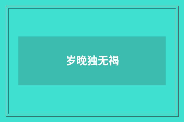 岁晚独无褐