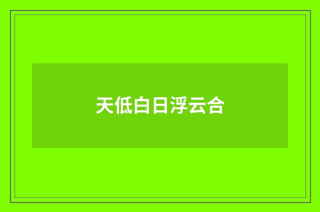 天低白日浮云合
